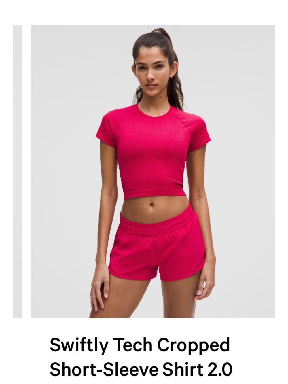 Lululemon Swiftly Cropped Tee Dragonfruit 10
